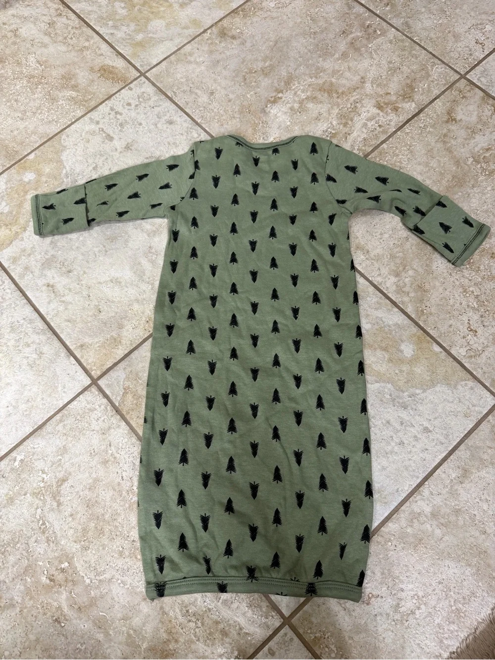 Olive Green Baby Sleep Sack with Black Tree Print